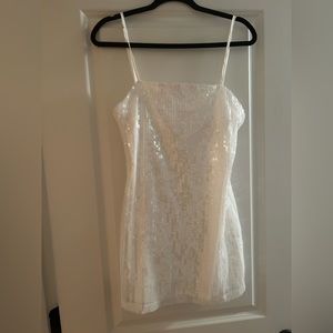 Emmy White Sequin Micro Mini Dress